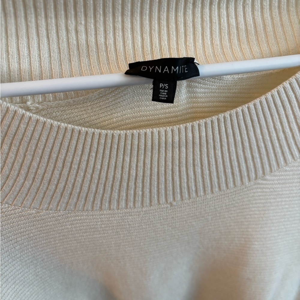Dynamite Cream Ribbed Women's Sweater - Picture 2 of 3